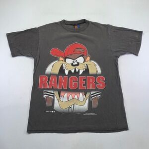 Vintage 1996 Taz Tasmanian Devil Texas Rangers MLB Baseball T Shirt Large Faded